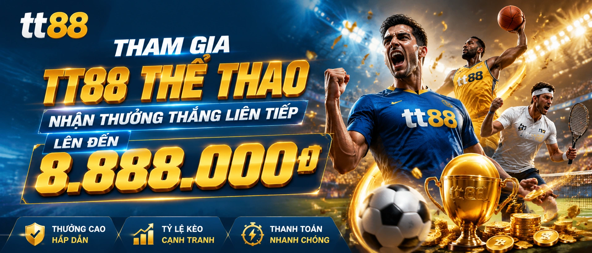 Hình ảnh chuyên mục thể thao TT88 với các môn thi đấu và khu vực xem trận