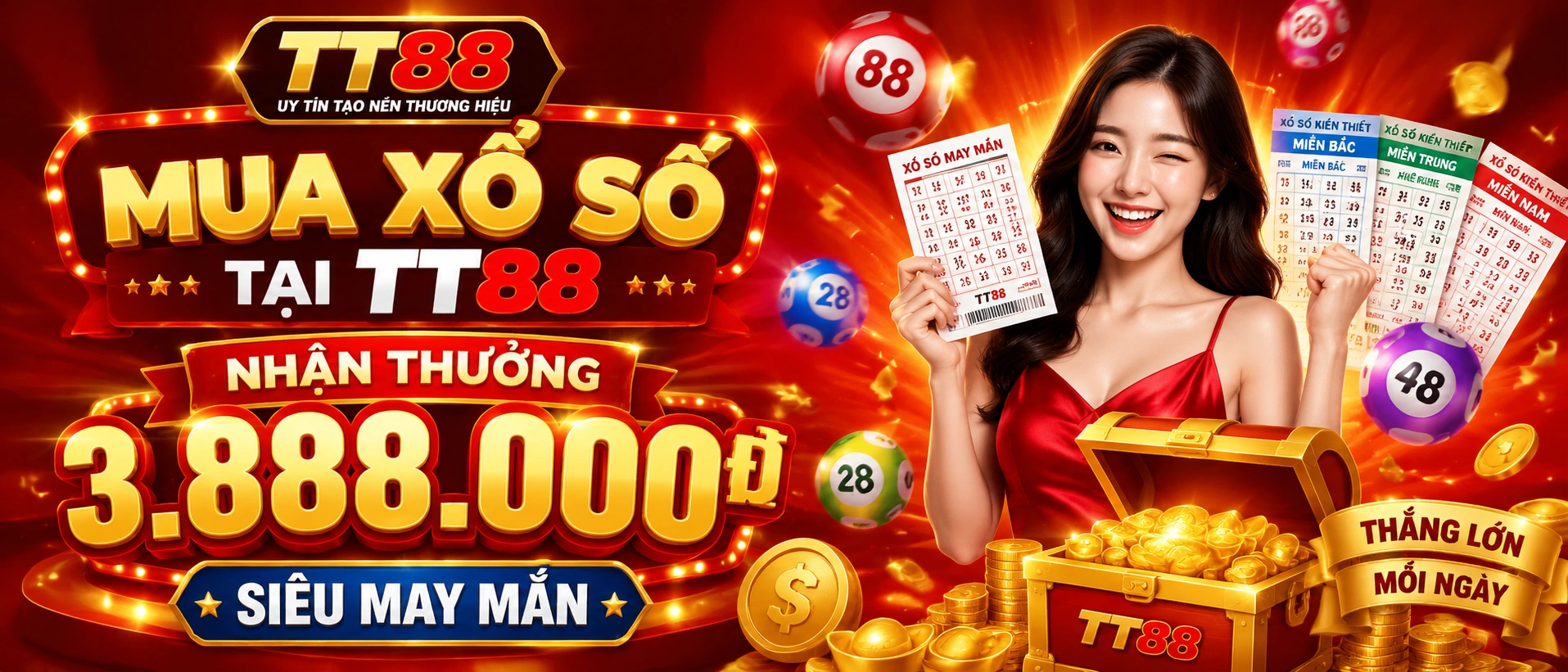 Giao diện Xổ Số TT88 hiển thị kết quả hôm nay và khu vực tra cứu